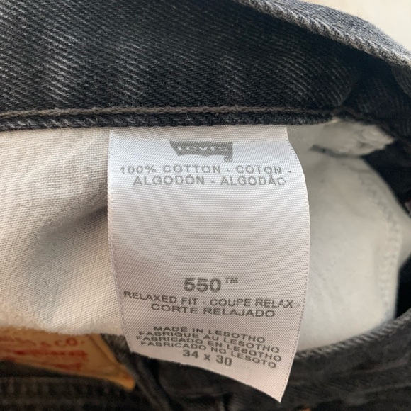 Vintage Lev’s Strauss Mens 550 Mens black Denim Jeans Size 34x30 331/7 - Picture 3 of 5